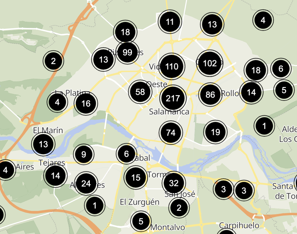 Stock de viviendas en venta en Diciembre de 2025 por barrios