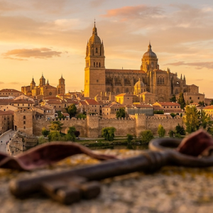 Catedral de Salamanca al atardecer, símbolo de la herencia y el patrimonio de la ciudad
