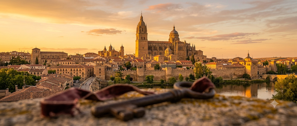 Catedral de Salamanca al atardecer, símbolo de la herencia y el patrimonio de la ciudad